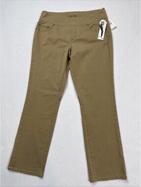 Jag Jeans High Rise Peri Straight Pull On Jeans Toffee Beige Size 16 NWT